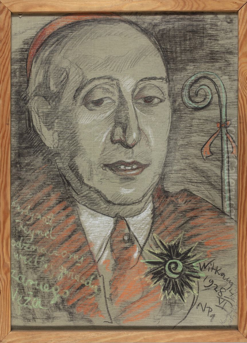 Portret Leona Reynela, z pastoralem Oil Painting by Stanislaw Ignacy Witkiewicz (Witkacy)