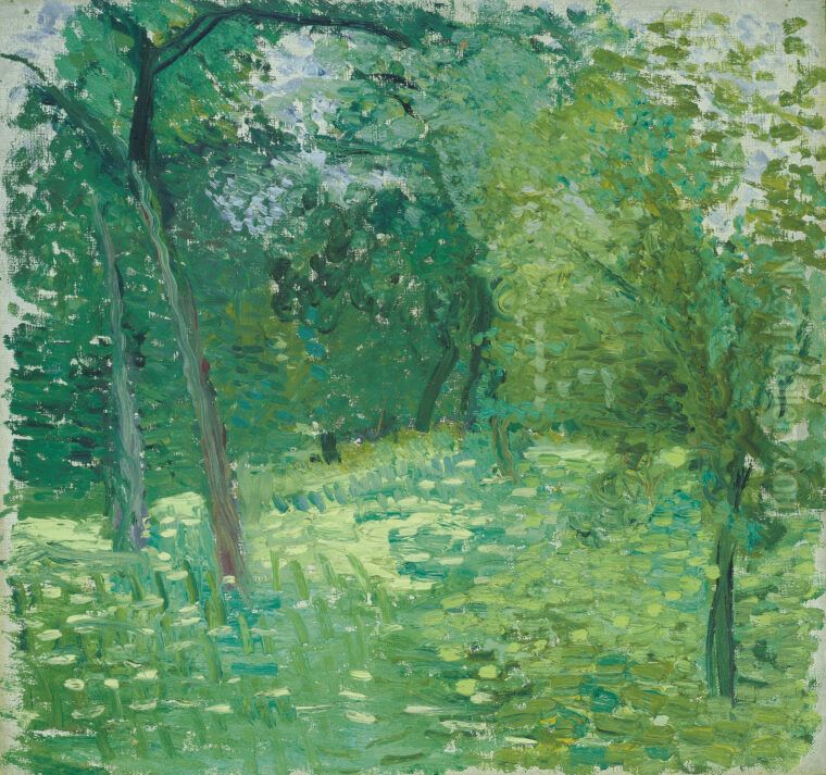 Flower Meadow with Trees Oil Painting by Richard Gerstl