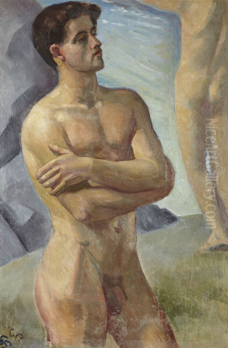 Bathing Men Oil Painting by Georg Pauli