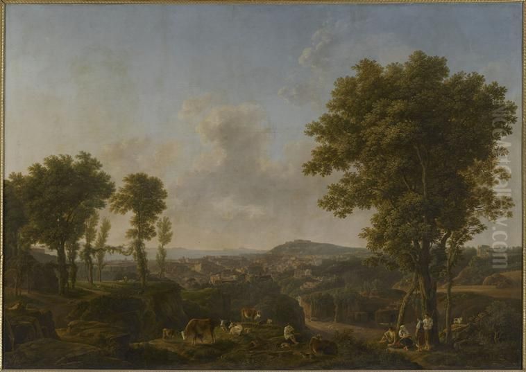 Panorama de Naples Oil Painting by Simon Denis