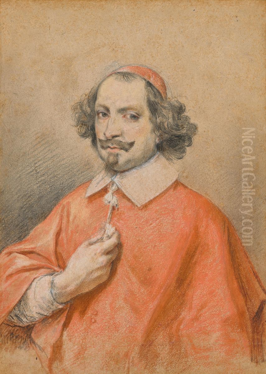Portrait du cardinal Jules Mazarin Oil Painting by Simon Vouet