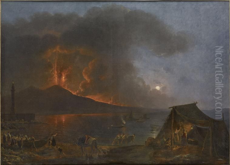 Eruption du Vesuve en 1812 Oil Painting by Simon Denis