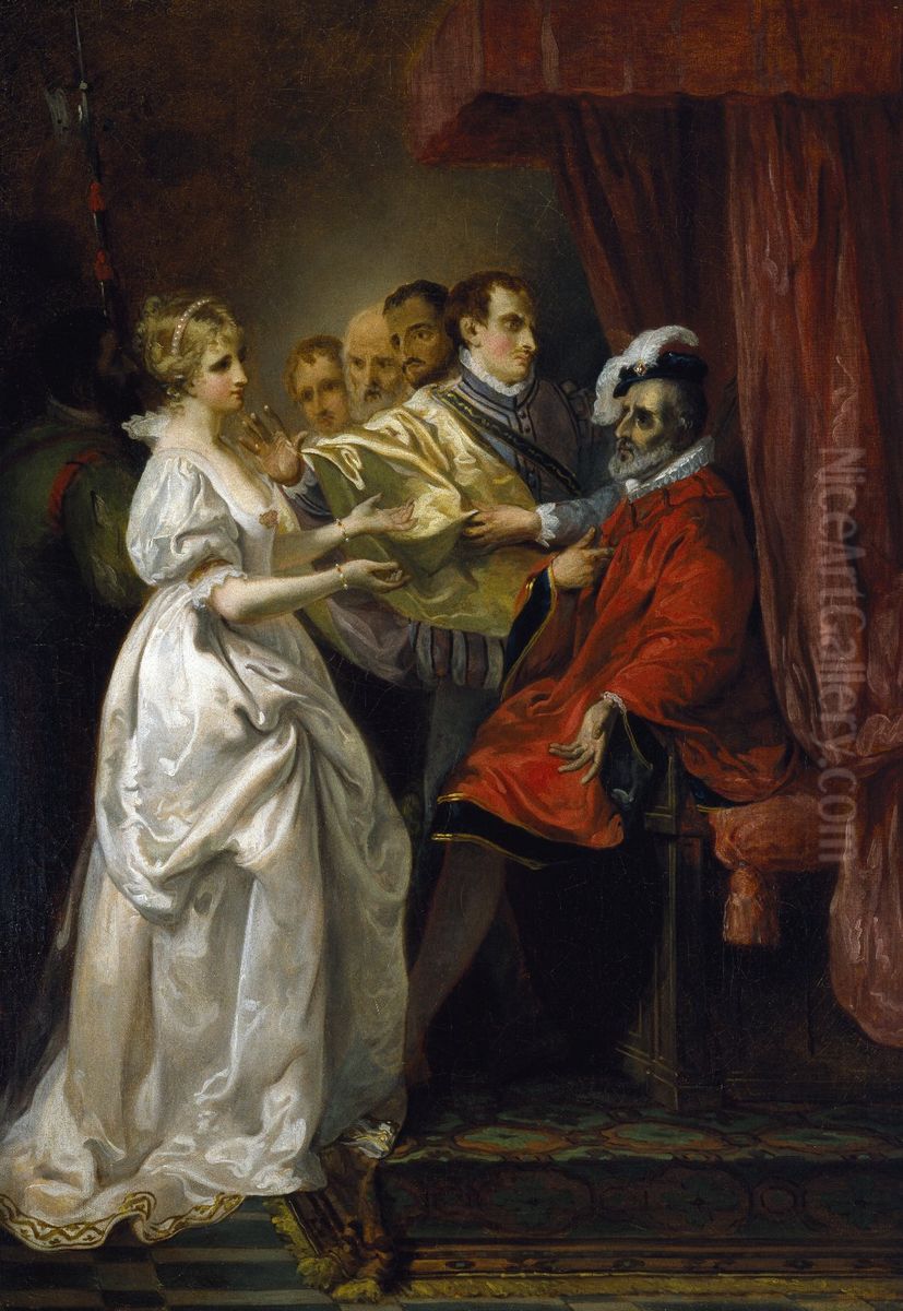 Helena and Count Bertram before the King of France Oil Painting by Francis Wheatley