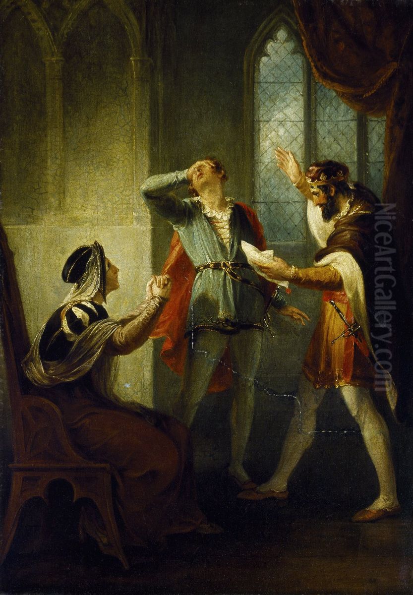 The Duke of York discovering his son Aumerle's treachery Oil Painting by William Hamilton