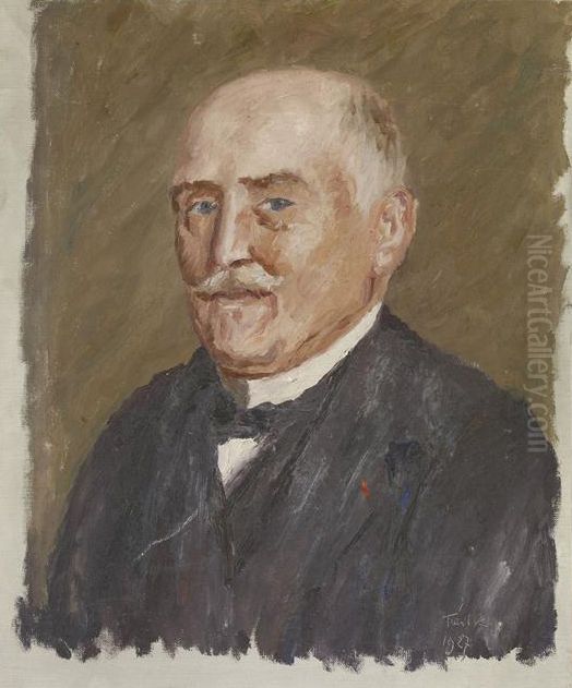 Portrait de Gustave Macon, premier conservateur du musee Conde Oil Painting by Frederic Montenard