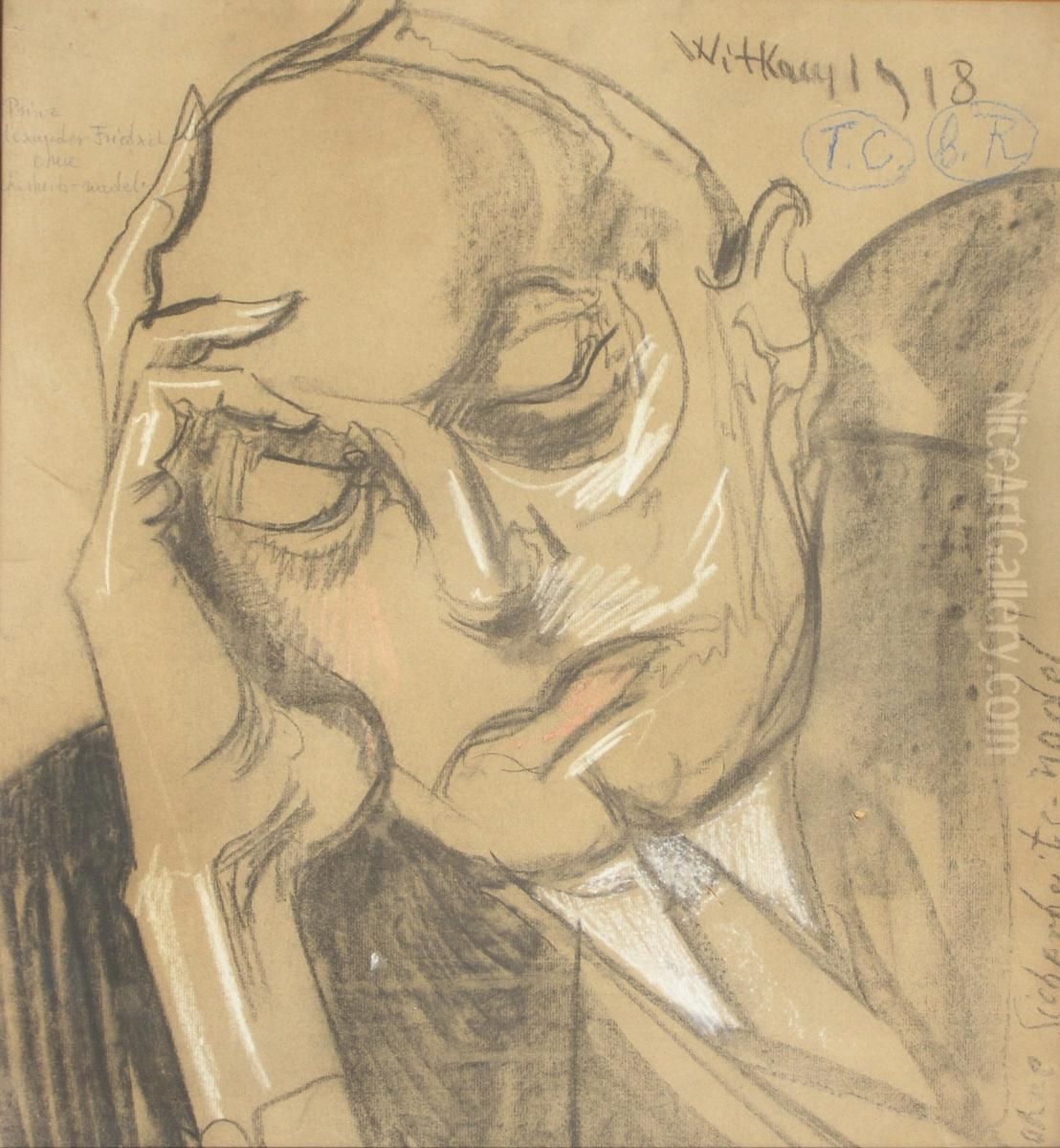 Portret ksiecia Aleksandra Fryderyka Radziwilla Oil Painting by Stanislaw Ignacy Witkiewicz (Witkacy)