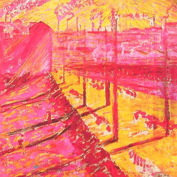 Borgo di Milano Oil Painting by Umberto Boccioni