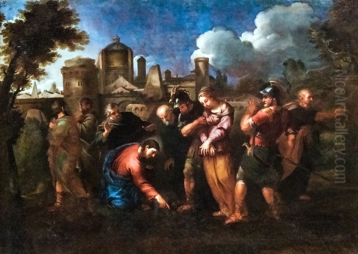 La femme adultere Oil Painting by Nicolas Poussin