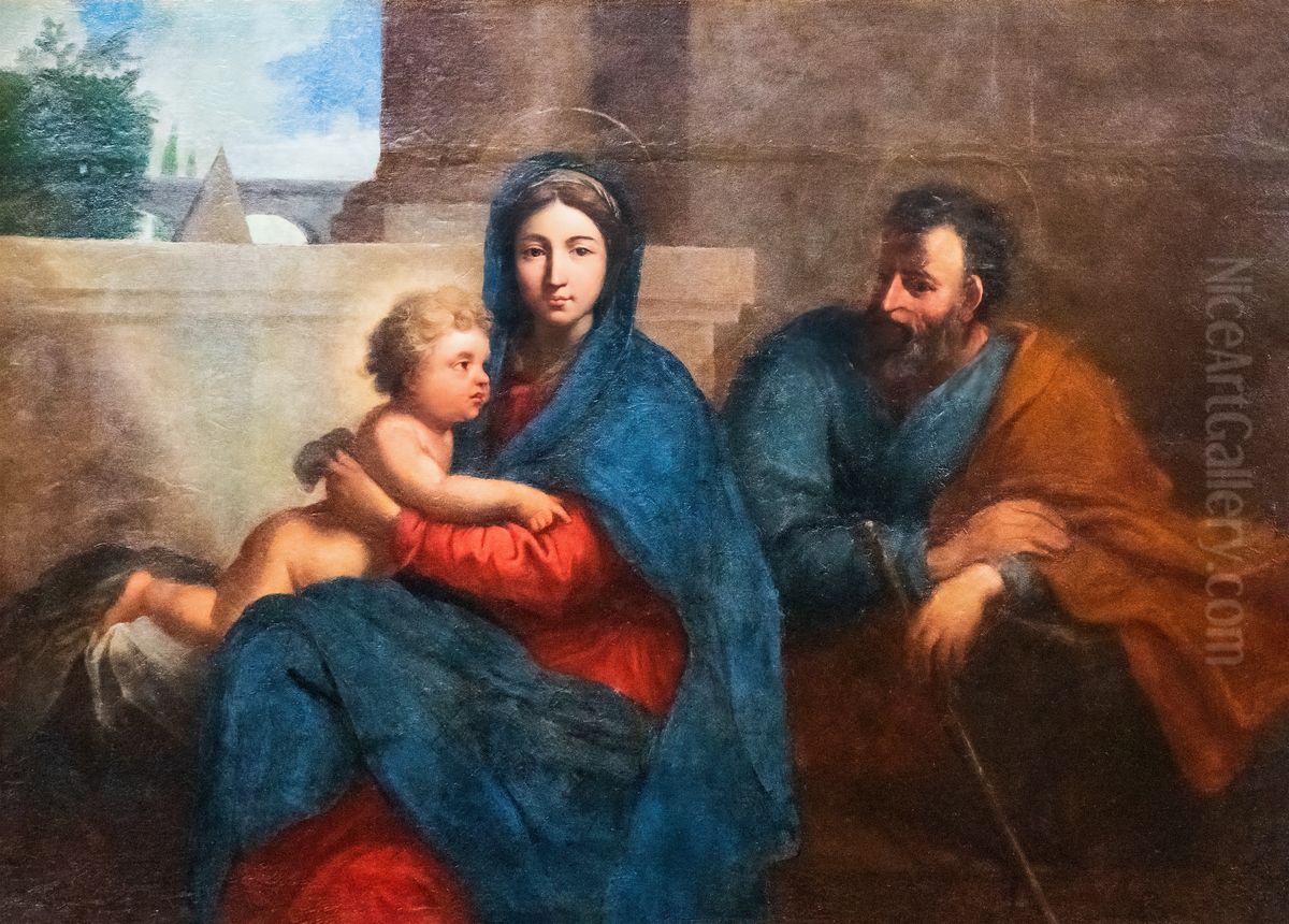 Holy family Oil Painting by Nicolas-Pierre Loir