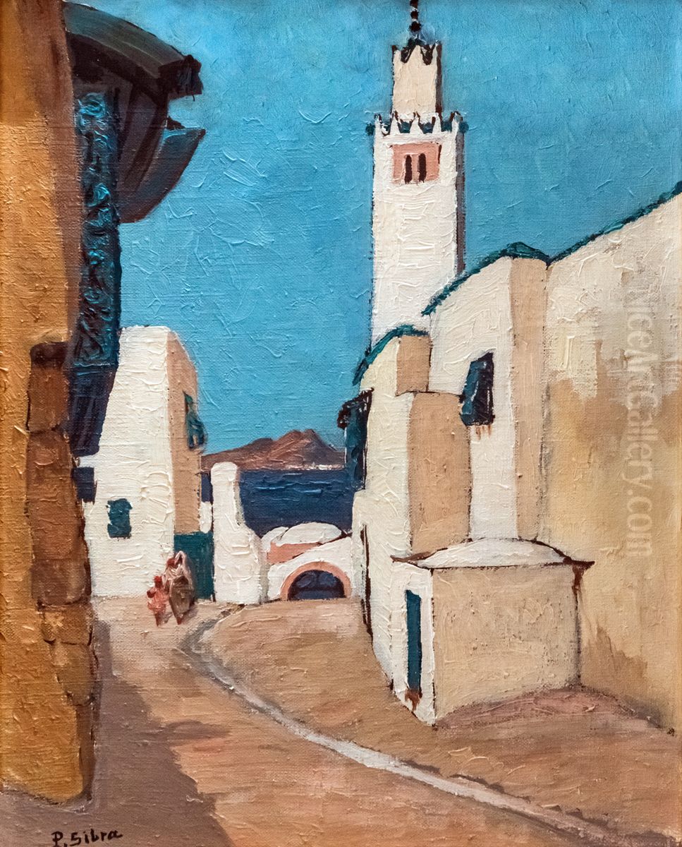 Vue de Sidi Bou Said - Paul Sibra Oil Painting by Paul Sibra