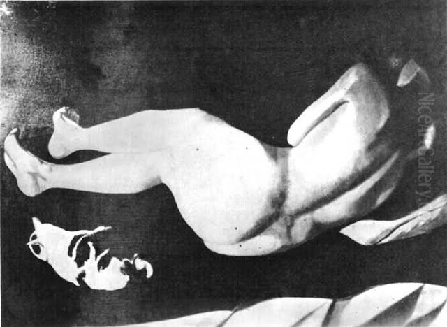 Akt kobiety z kotem Oil Painting by Stanislaw Ignacy Witkiewicz (Witkacy)