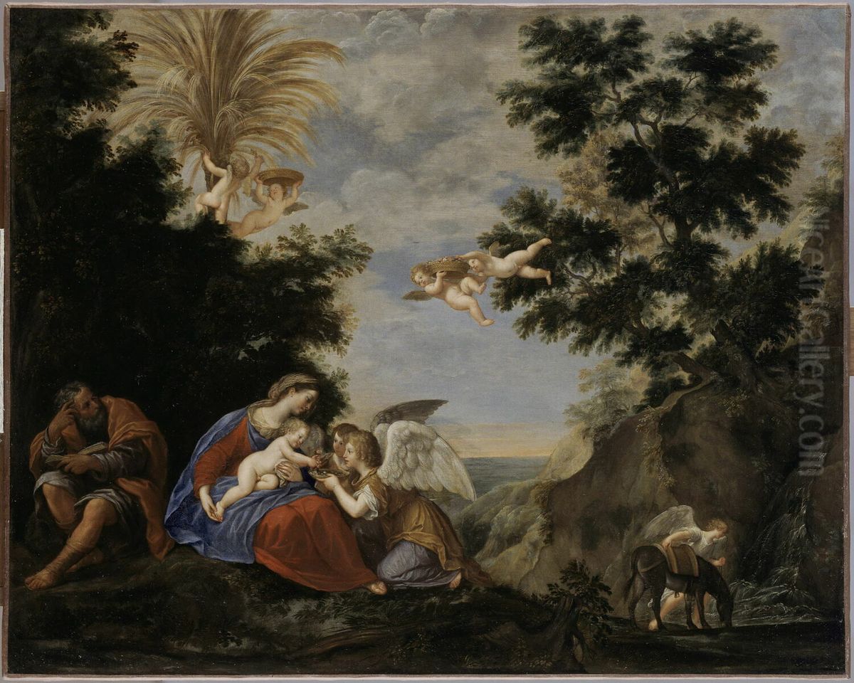 Rest on the Flight to Egypt Oil Painting by Francesco Albani