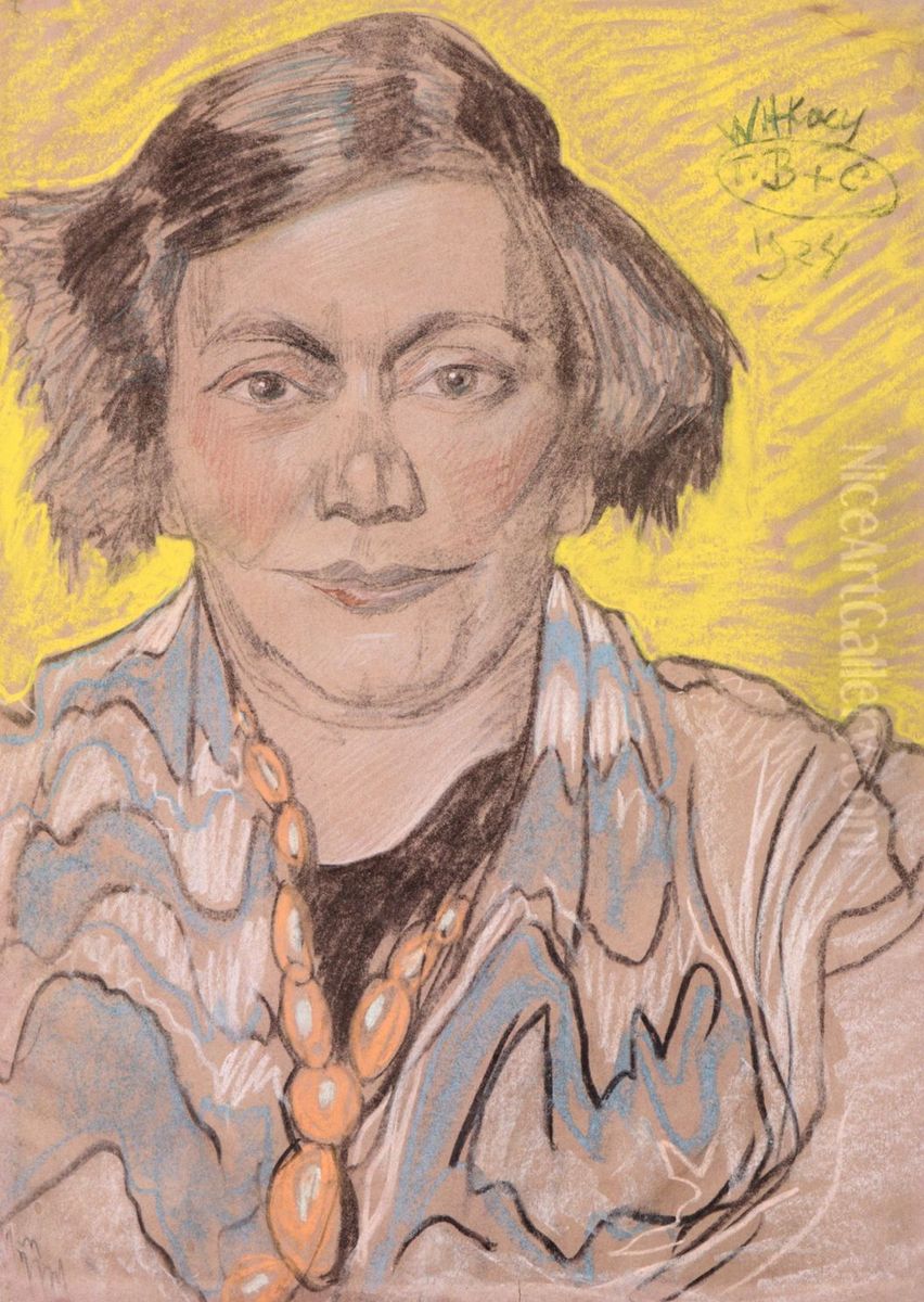 Portrait of  Wanda Malinowska Oil Painting by Stanislaw Ignacy Witkiewicz (Witkacy)