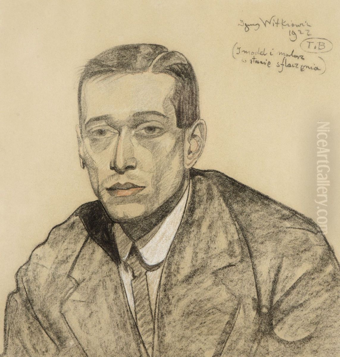 Portret Waclawa Malinowskiego Oil Painting by Stanislaw Ignacy Witkiewicz (Witkacy)