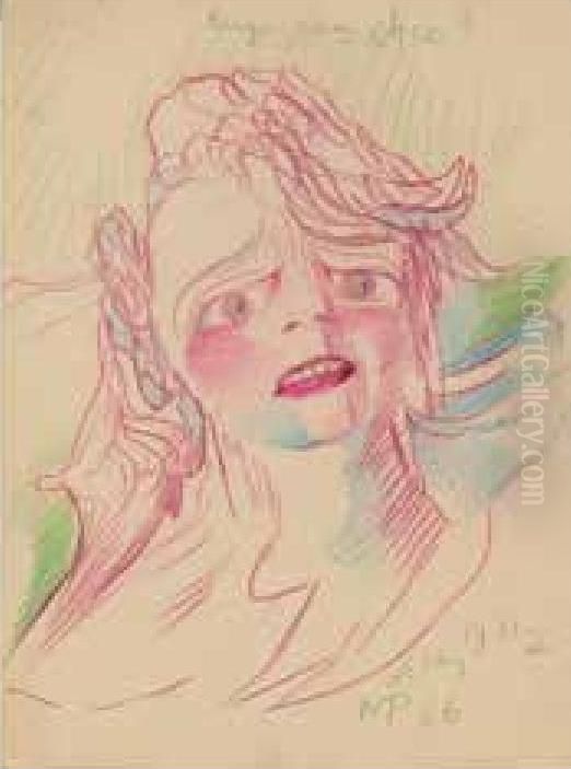 Portrait of Modesta Zwolinska Oil Painting by Stanislaw Ignacy Witkiewicz (Witkacy)