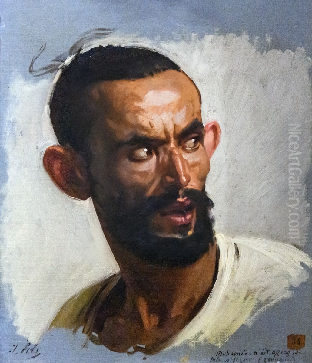 Isidore Pils - Tete de Kabyle Oil Painting by Isidore Pils