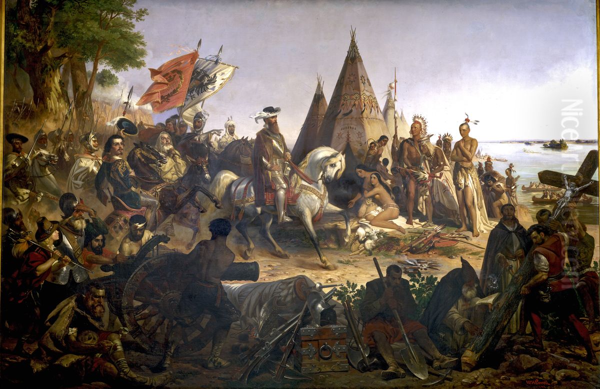 Discovery of the Mississippi by De Soto Oil Painting by William Henry Powell