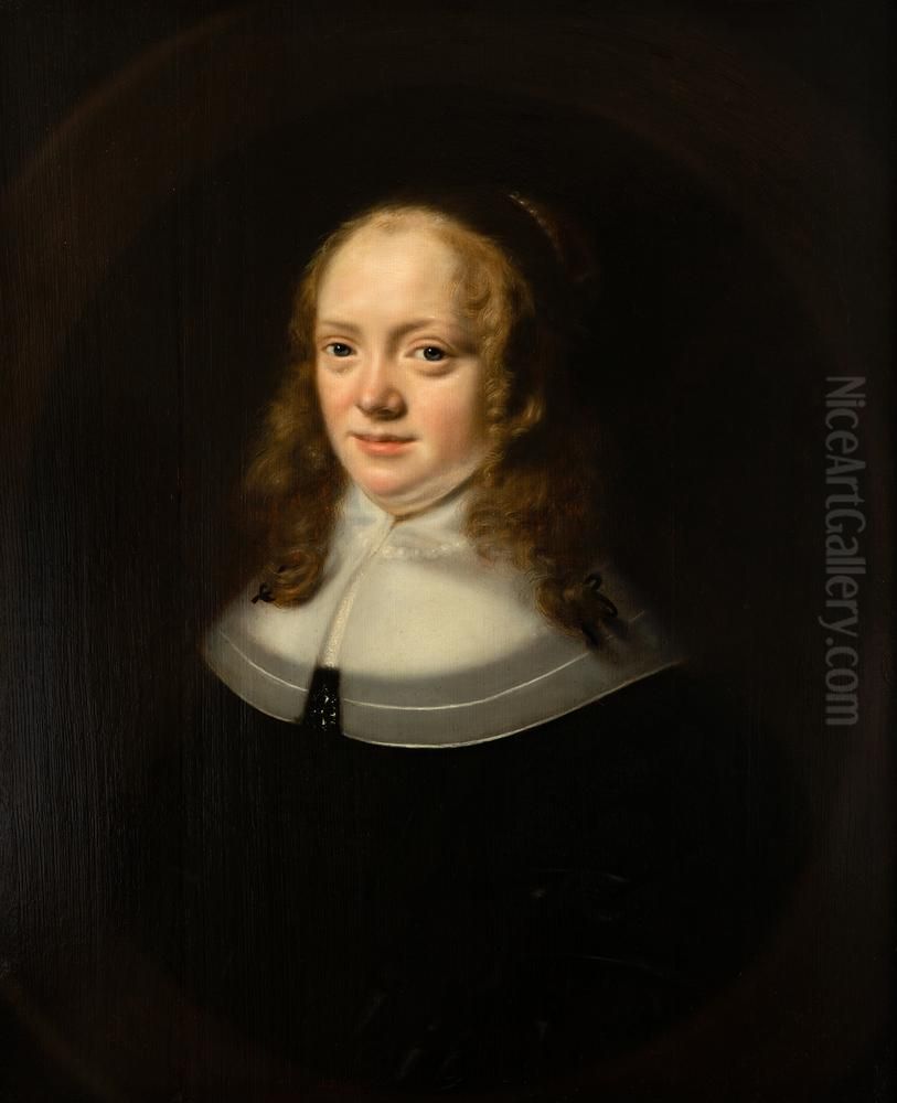 Portrait of Margaretha de Geer-van Crommon (1618-1658) Oil Painting by Abraham de Vries