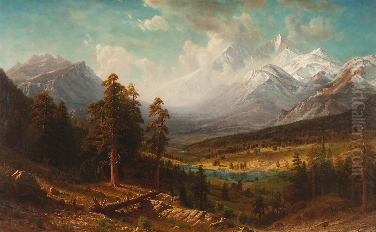 Estes Park, Long's Peak Oil Painting by Albert Bierstadt