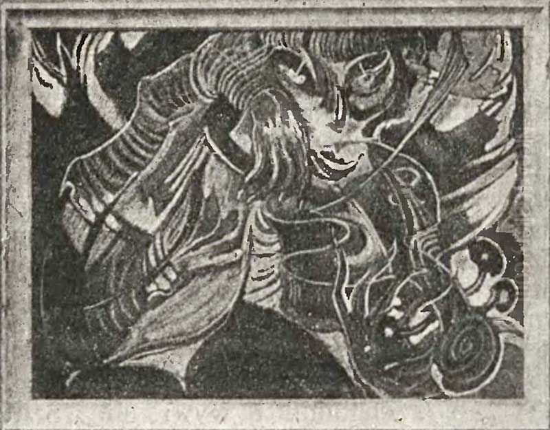 Portrait of Miss F. Oil Painting by Stanislaw Ignacy Witkiewicz (Witkacy)