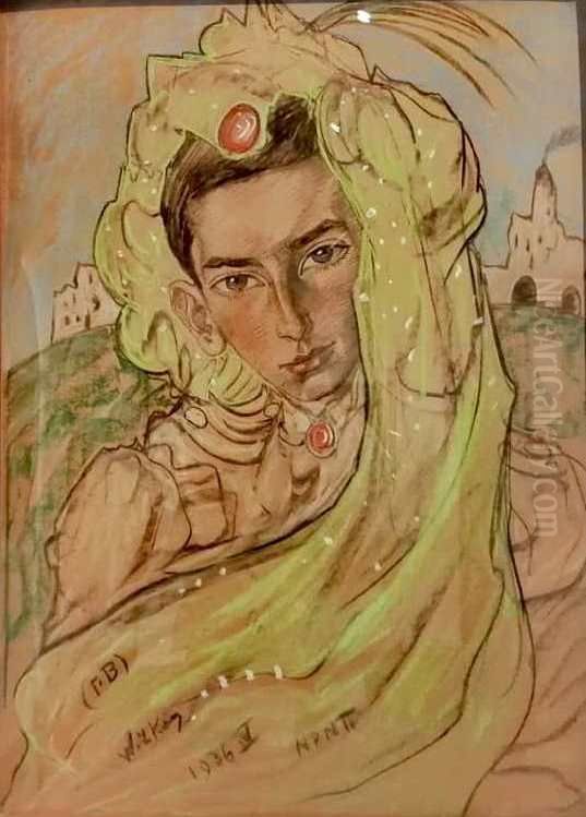 Portret Jerzego Koninskiego Oil Painting by Stanislaw Ignacy Witkiewicz (Witkacy)