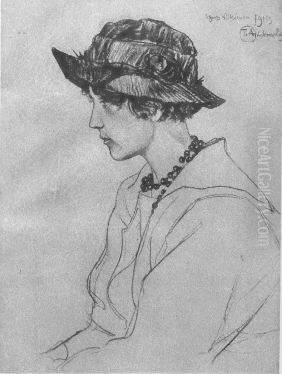 Portret P. Zofji Z. (Zelenskiej) Oil Painting by Stanislaw Ignacy Witkiewicz (Witkacy)