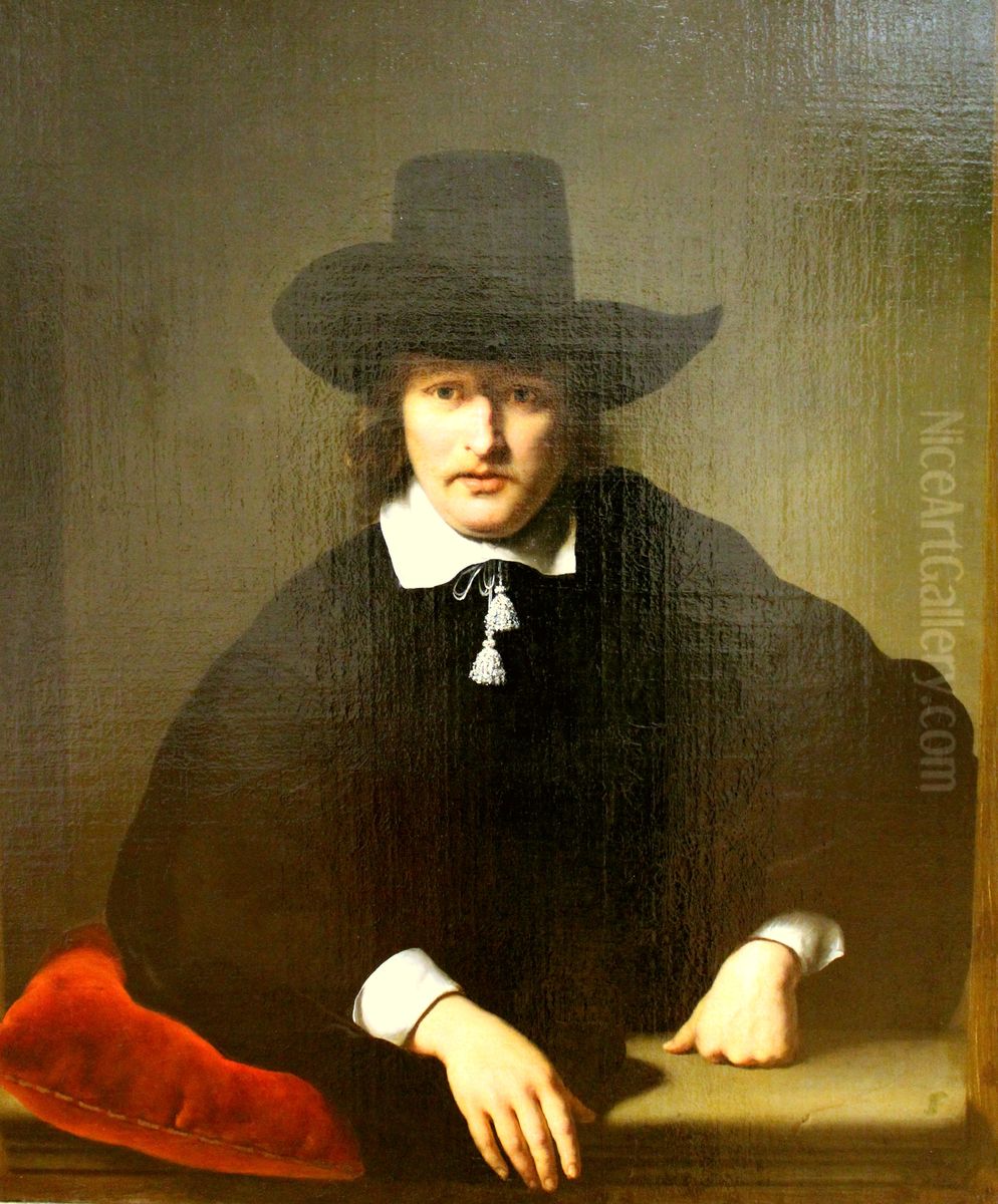 Portrait of a man at a casement Oil Painting by Ferdinand Bol