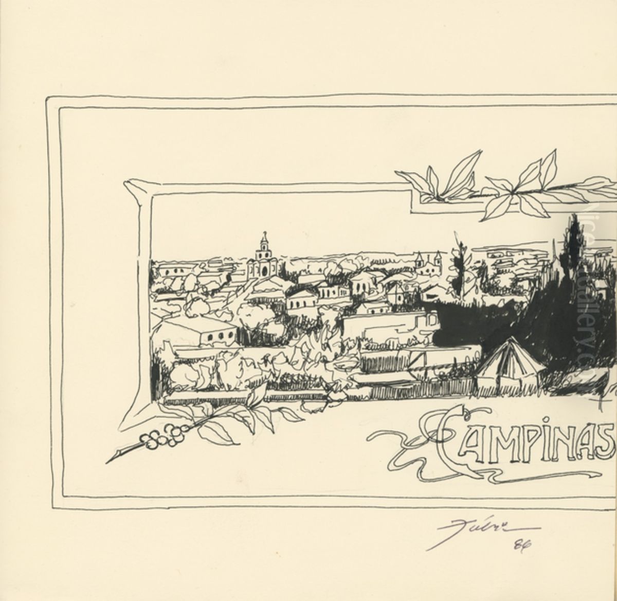 Campinas (1880) Oil Painting by Fulvia Goncalves