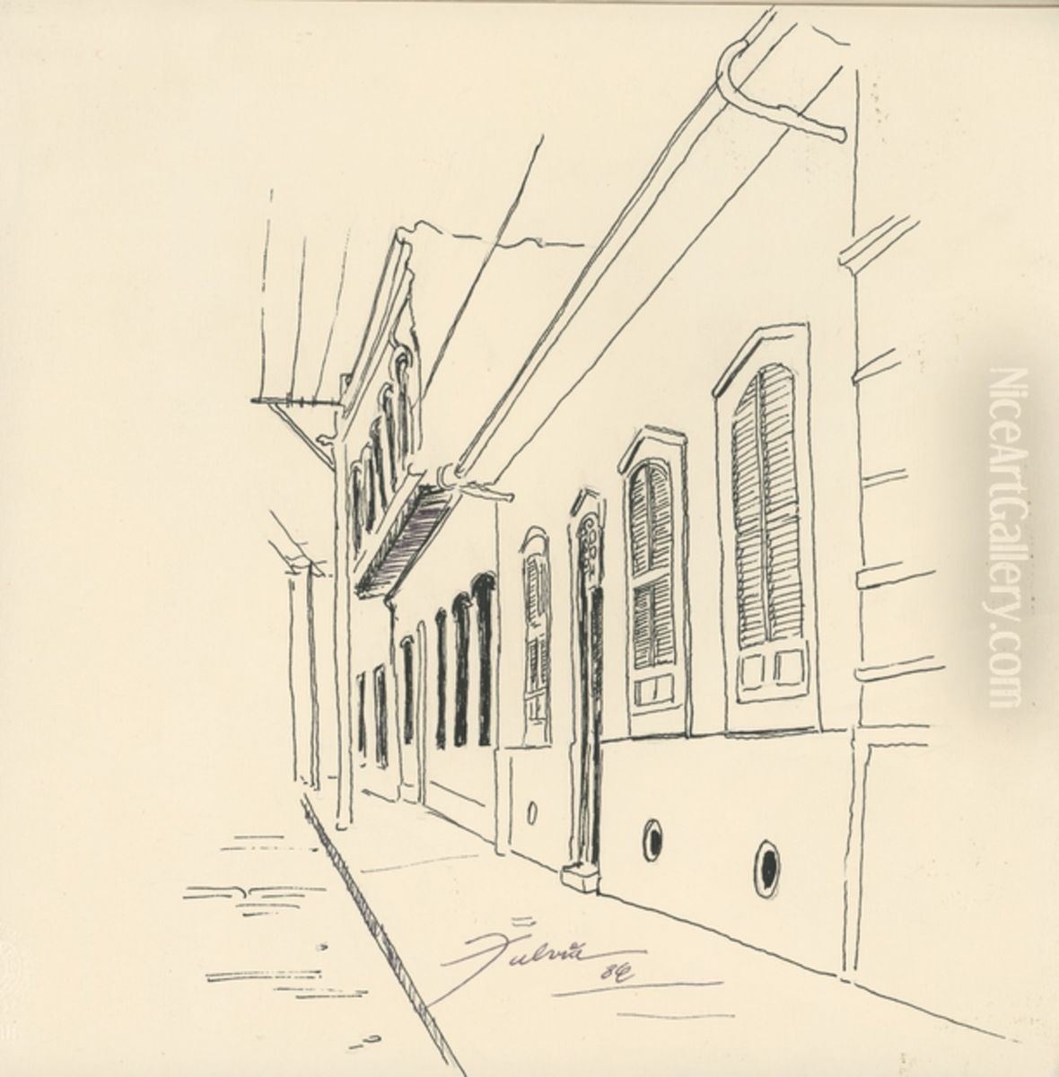 Rua Marechal Deodoro Oil Painting by Fulvia Goncalves