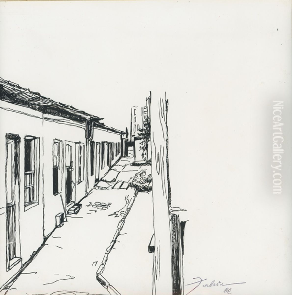 Beco da Rua Padre Vieira Oil Painting by Fulvia Goncalves