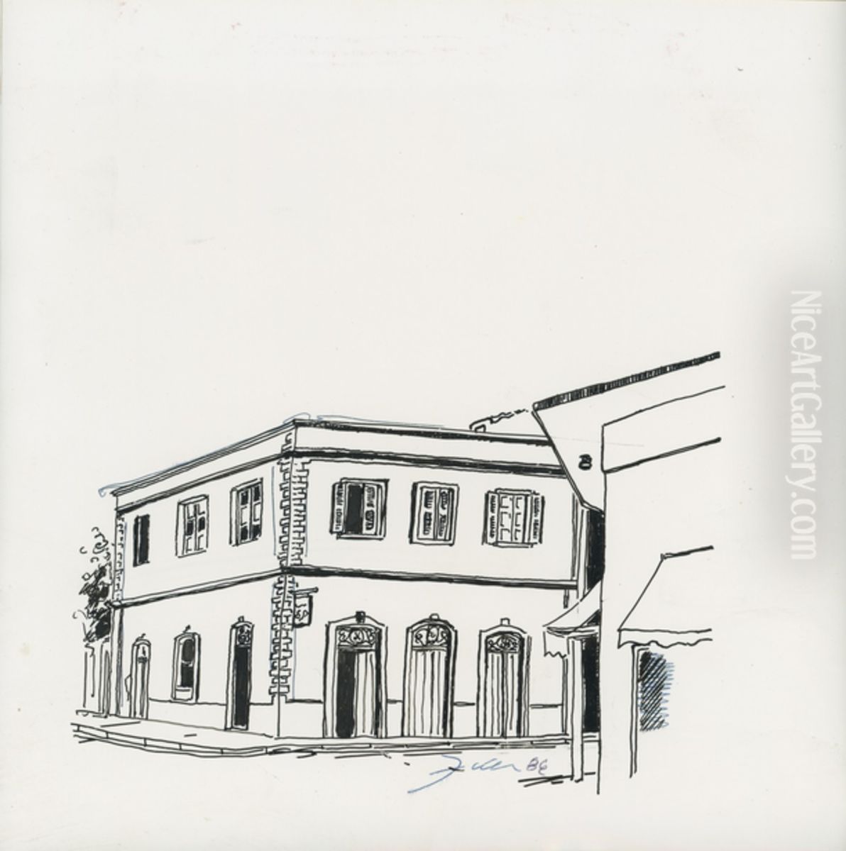 Sobrado da Dr. Costa Aguiar com Saldanha Marinho Oil Painting by Fulvia Goncalves