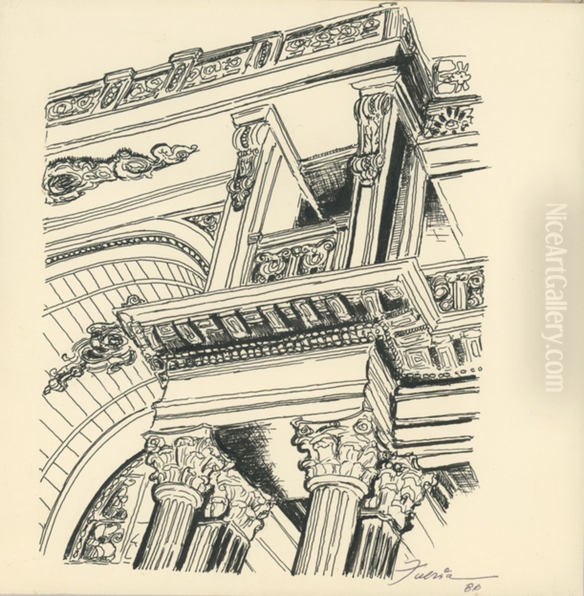 Coro da Catedral N. Senhora da Conceicao Oil Painting by Fulvia Goncalves