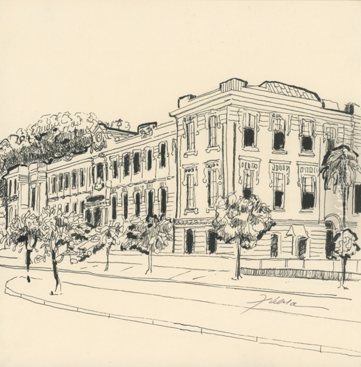 Instituto de Educacao Carlos Gomes Oil Painting by Fulvia Goncalves