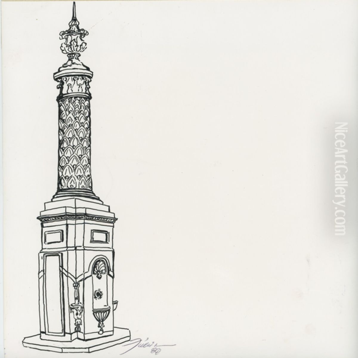 Bebedouro da Santa Casa Oil Painting by Fulvia Goncalves