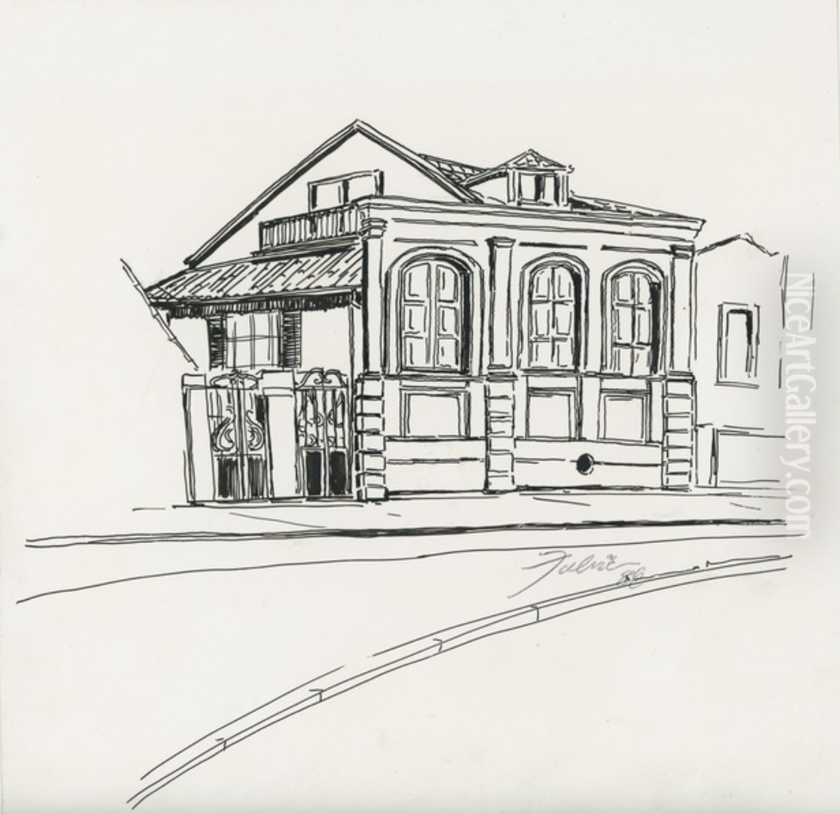 Rua Conego Scipiao no. 138 Oil Painting by Fulvia Goncalves