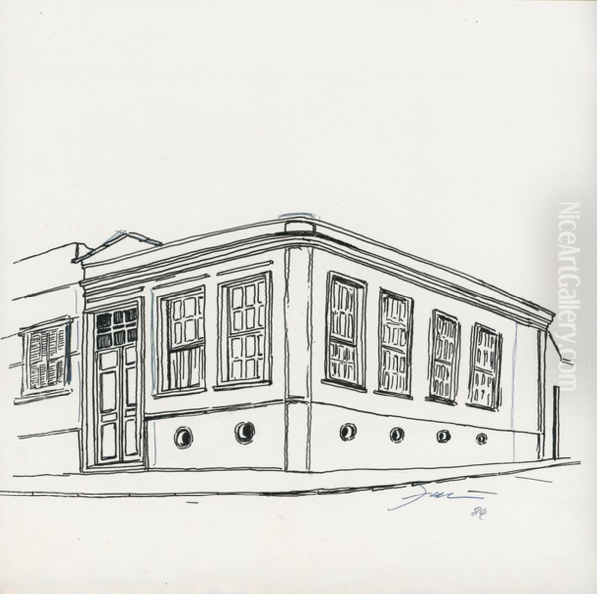 Casa com porao alto Oil Painting by Fulvia Goncalves