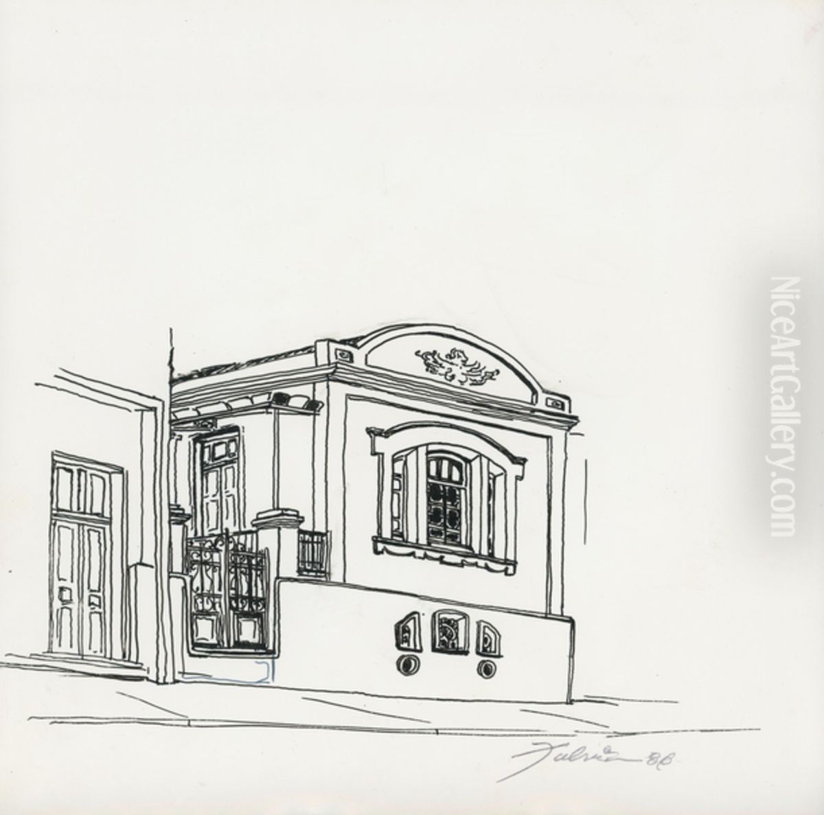 Praca Correia de Lemos Oil Painting by Fulvia Goncalves