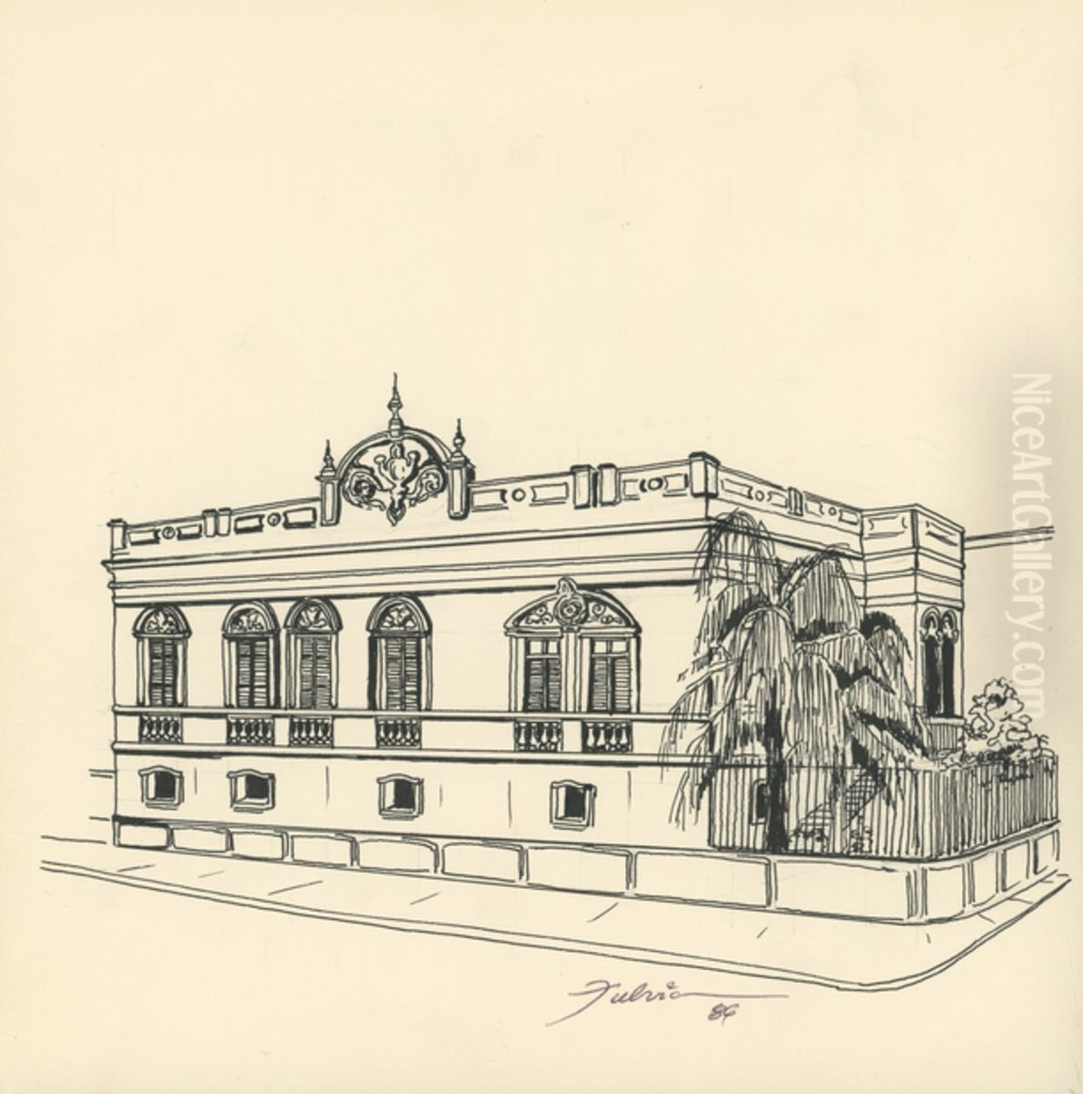 Rua Ferreira Penteado com Rua Jose Paulino Oil Painting by Fulvia Goncalves