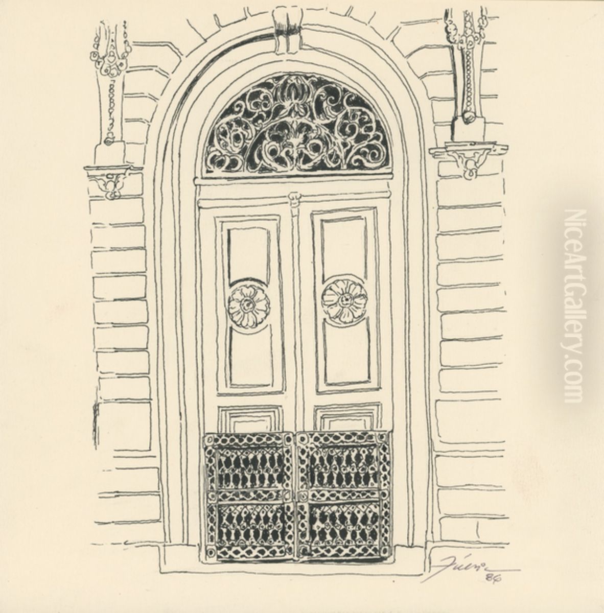 Porta da Rua Marechal Deodoro no. 1099 Oil Painting by Fulvia Goncalves