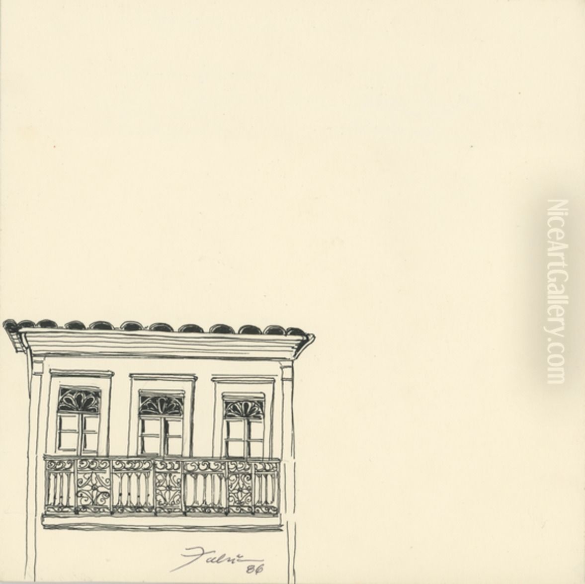 Sobradinho do Viana Oil Painting by Fulvia Goncalves