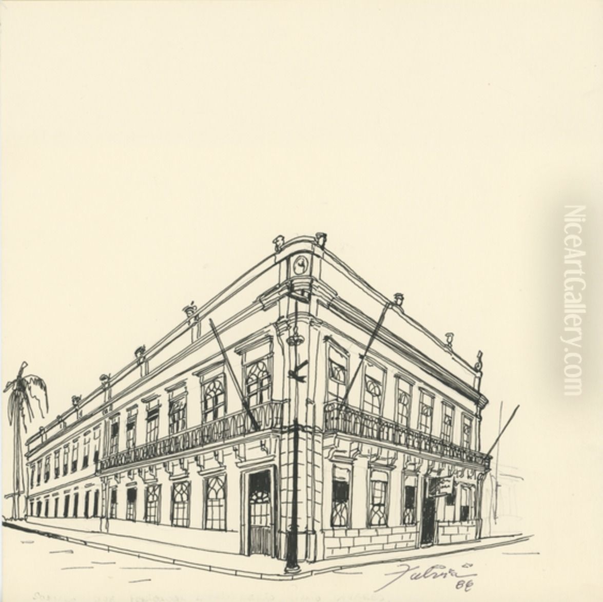 Sobrado que pertenceu a Felisberto Pinto Tavares Oil Painting by Fulvia Goncalves