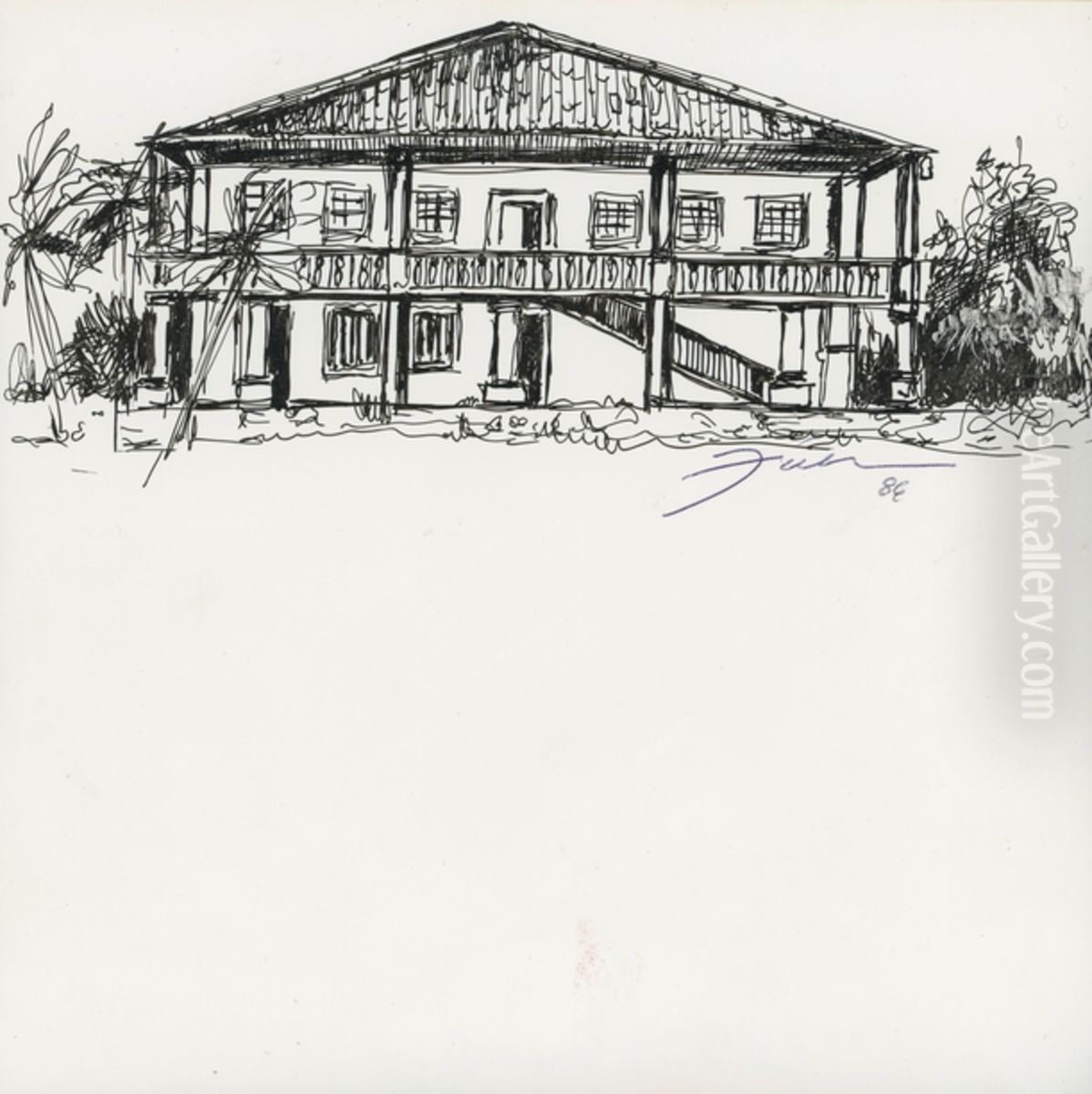 Fazenda Santa Francisca de Camanducaia Oil Painting by Fulvia Goncalves