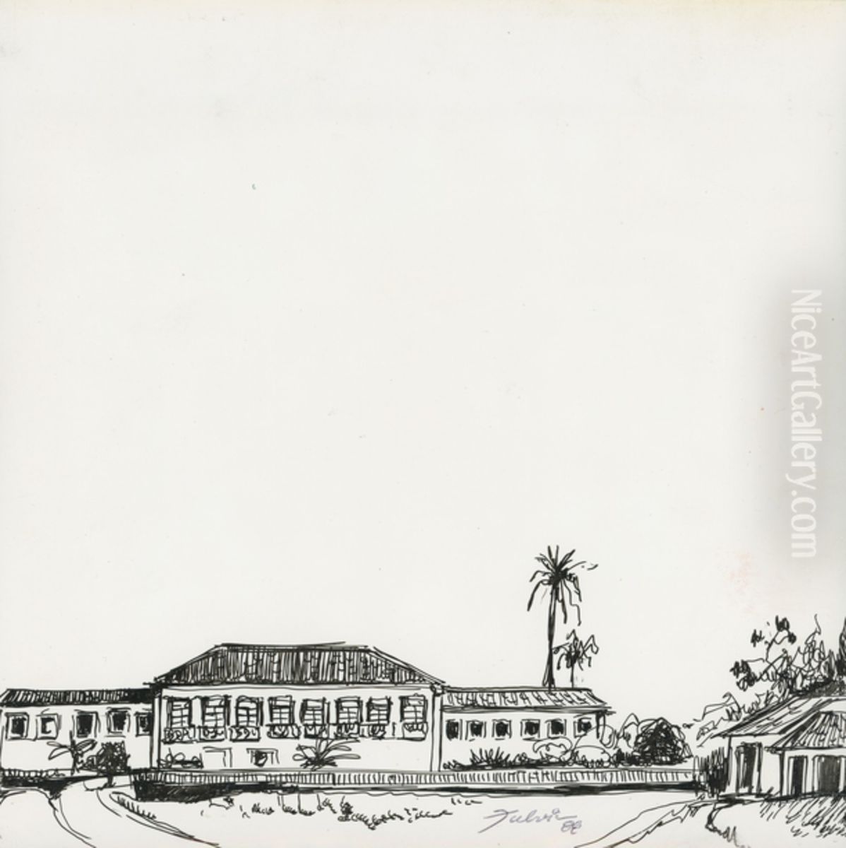 Sede da Fazenda Sete Quedas Oil Painting by Fulvia Goncalves