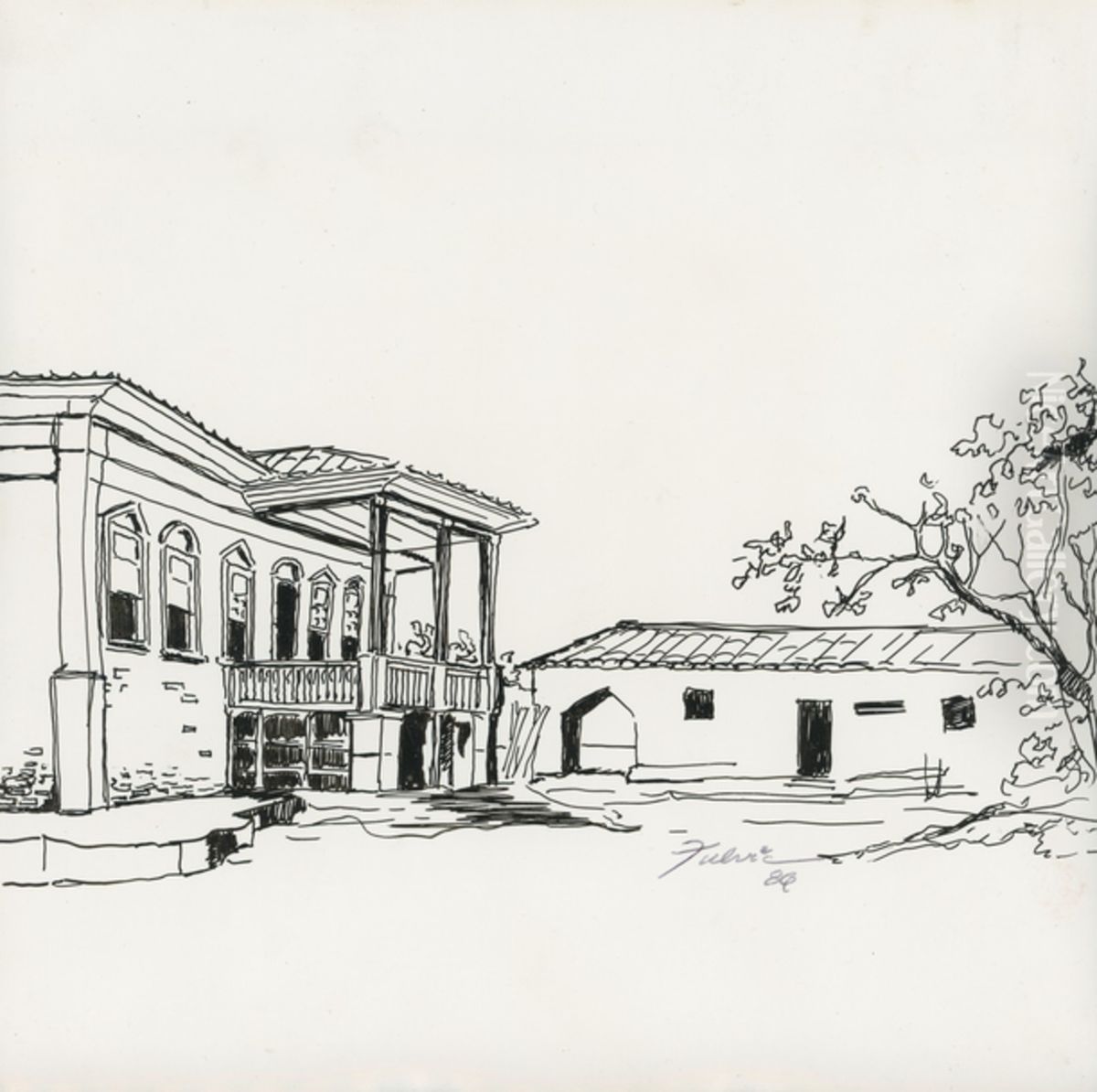 Sede e senzala da Fazenda Bocaina Oil Painting by Fulvia Goncalves