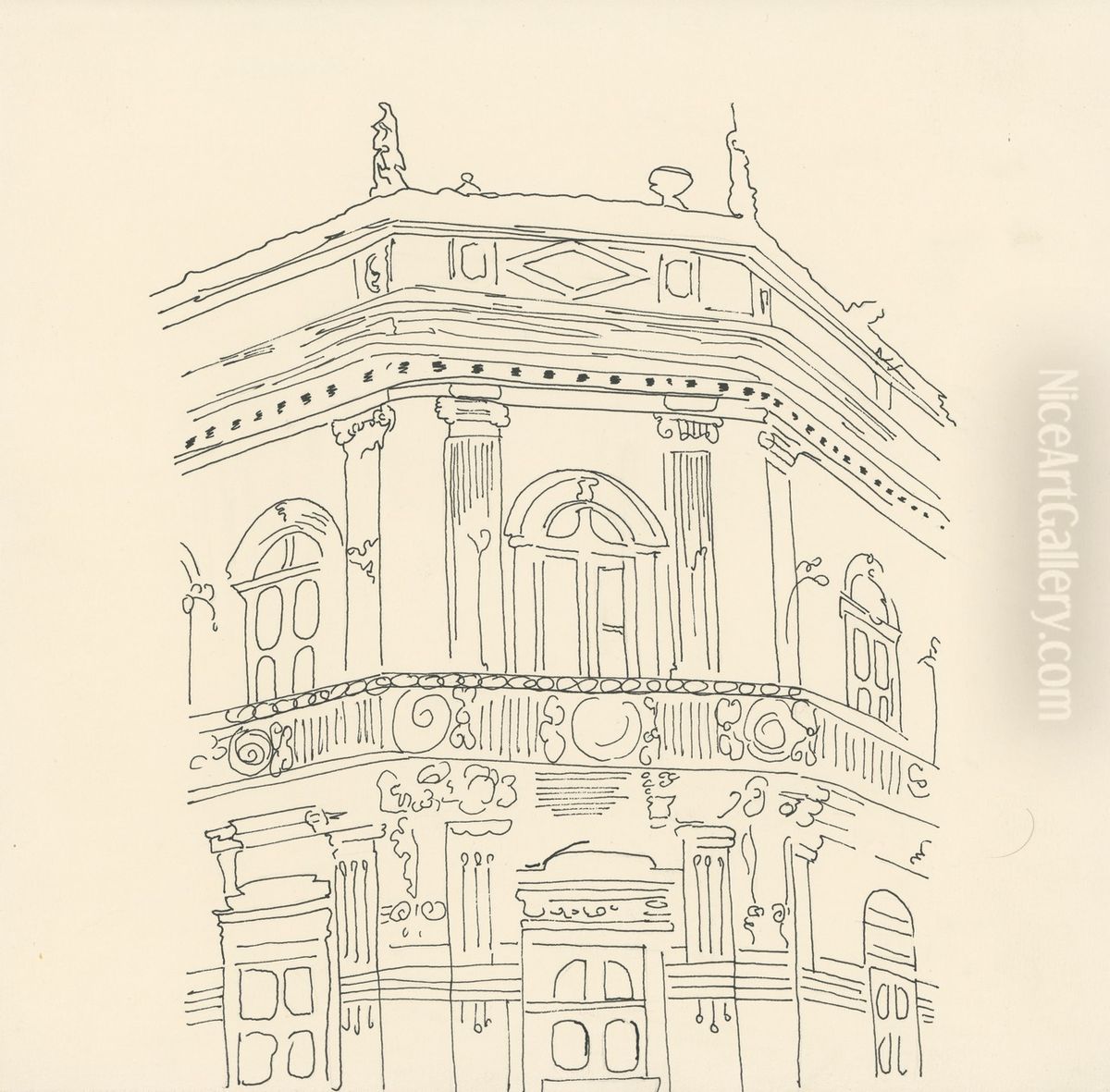 Palacio dos Azulejos Oil Painting by Fulvia Goncalves