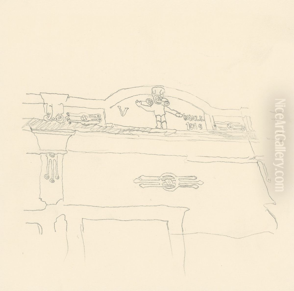 Detalhe de fachada Oil Painting by Fulvia Goncalves