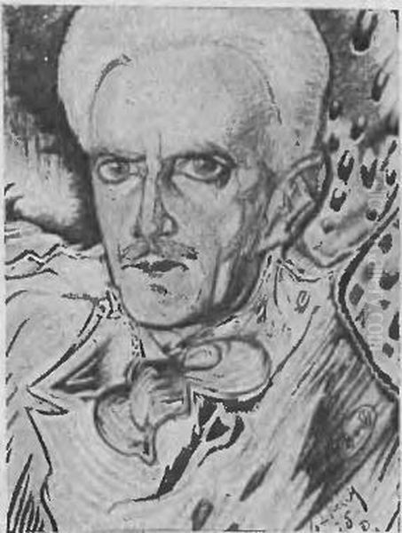 Portret Andrzeja Struga Oil Painting by Stanislaw Ignacy Witkiewicz (Witkacy)