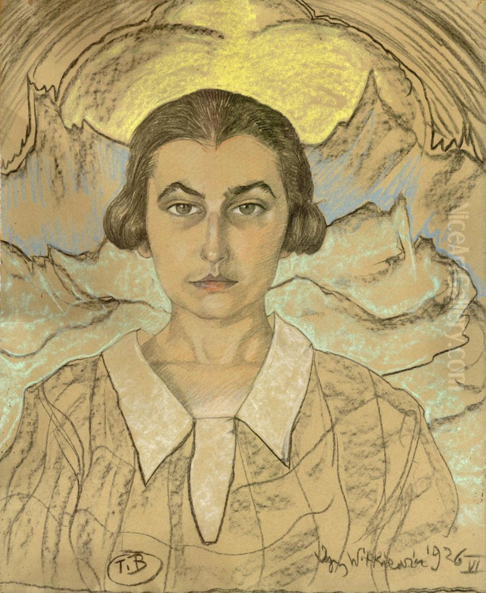 Portrait of Teresa Kurnatowska-Raszewska Oil Painting by Stanislaw Ignacy Witkiewicz (Witkacy)