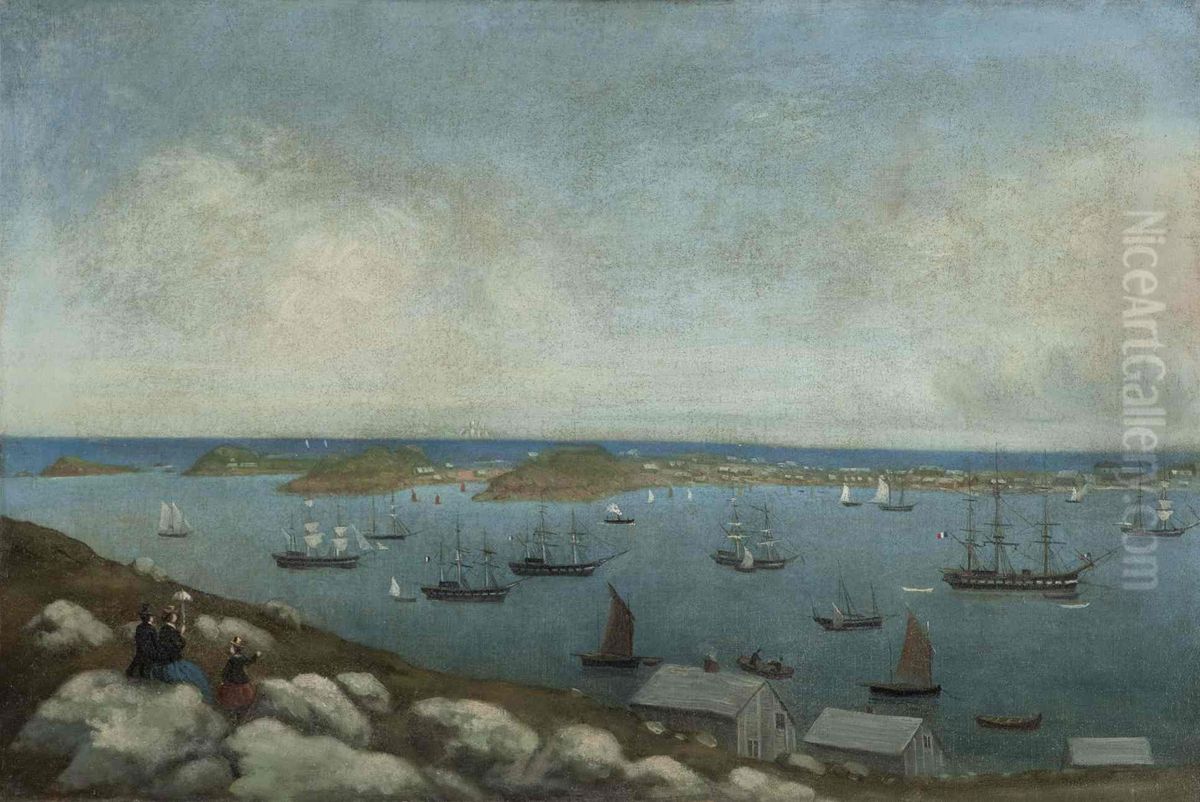 Vue de la rade de Saint-Pierre Oil Painting by Joseph Lemoine