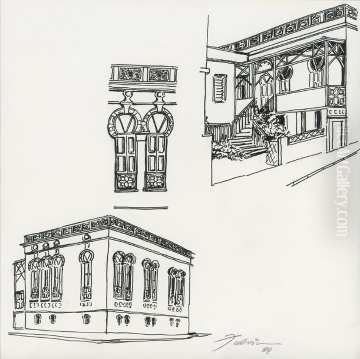 Casa com porao alto Oil Painting by Fulvia Goncalves